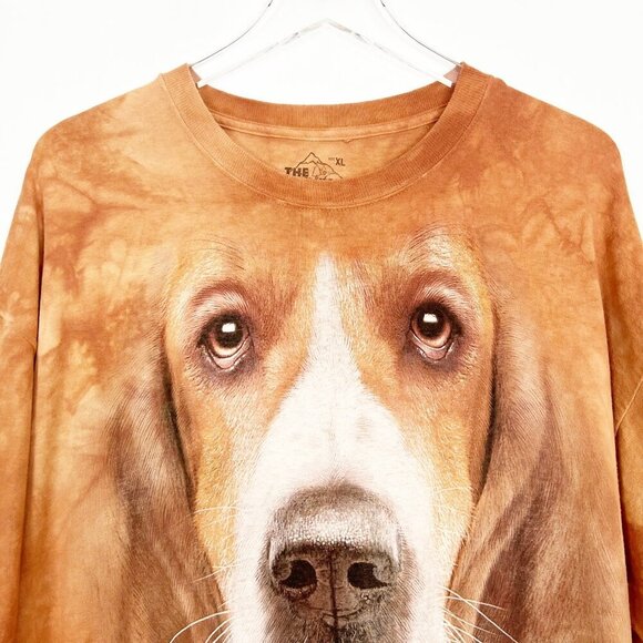 The Mountain Tee Adult XL Big Face Basset Hound Classic T-Shirt Tie-Dye Unisex - Picture 2 of 9